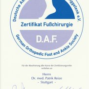 Zertifikat Fußchirurgie
