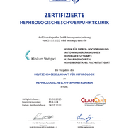 Zertifikat - nephrologische Schwerpunktklinik